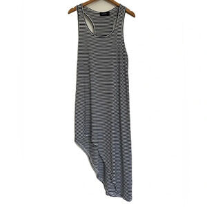 MINKPINK Women’s Blue‎ White Striped High-Low Hem Dress Medium